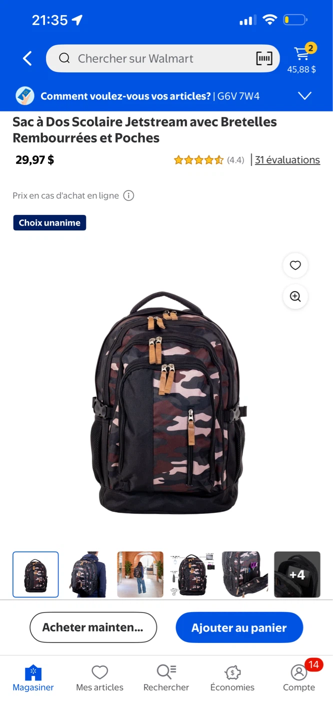 Sac à Dos Scolaire Jetstream avec Bretelles Rembourrées