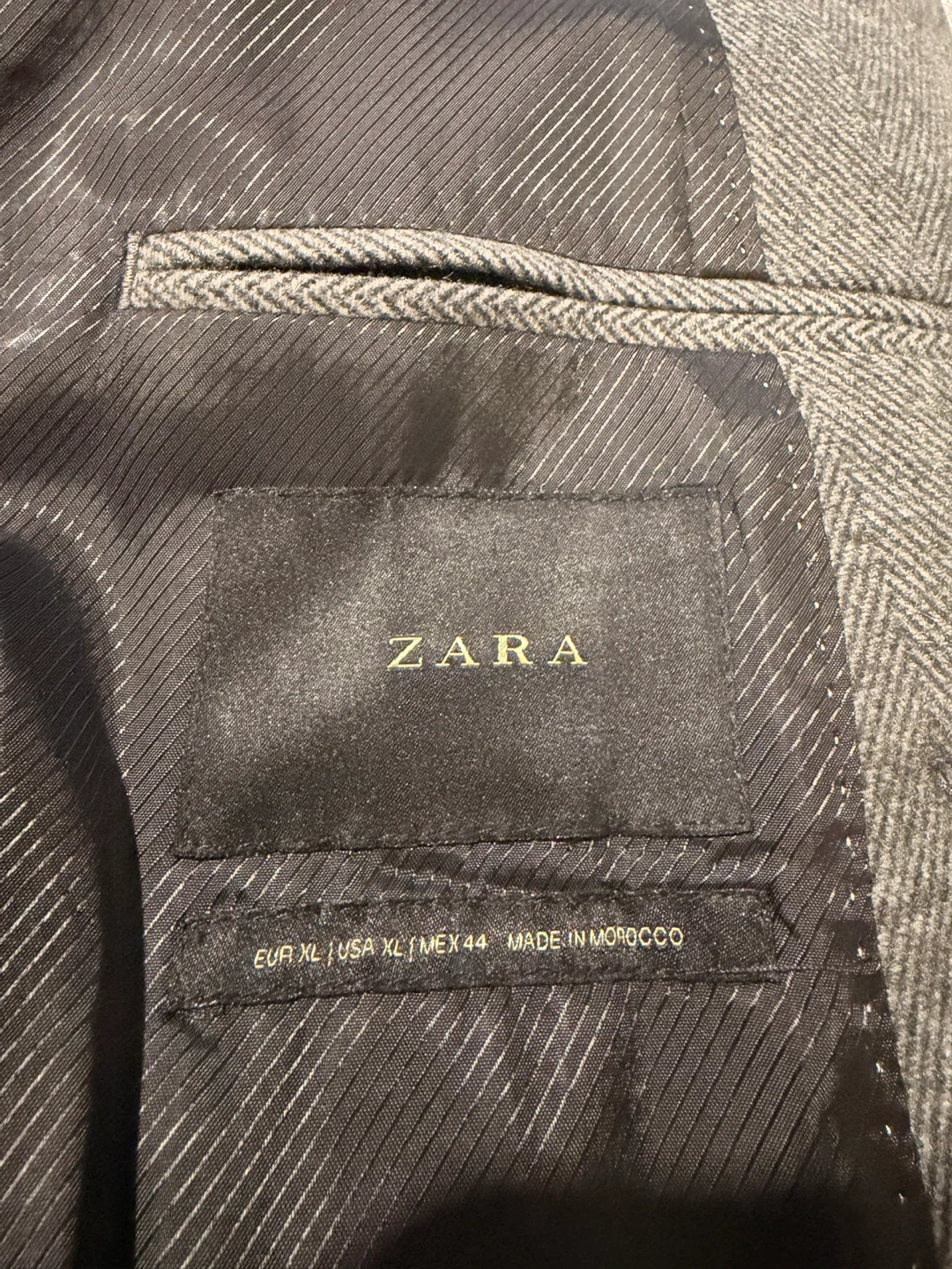 ZARA Men's Grey Double-Breasted Wool Blend Coat - Size XL - photo 2