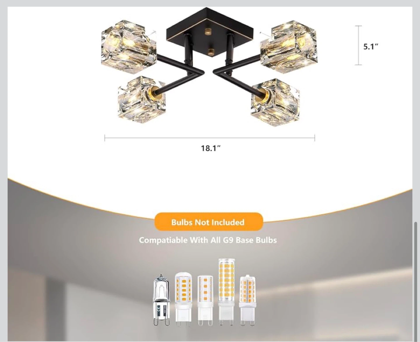 Modern Flush Mount Sputnik Chandelier - Black & Gold CK9 - photo 4