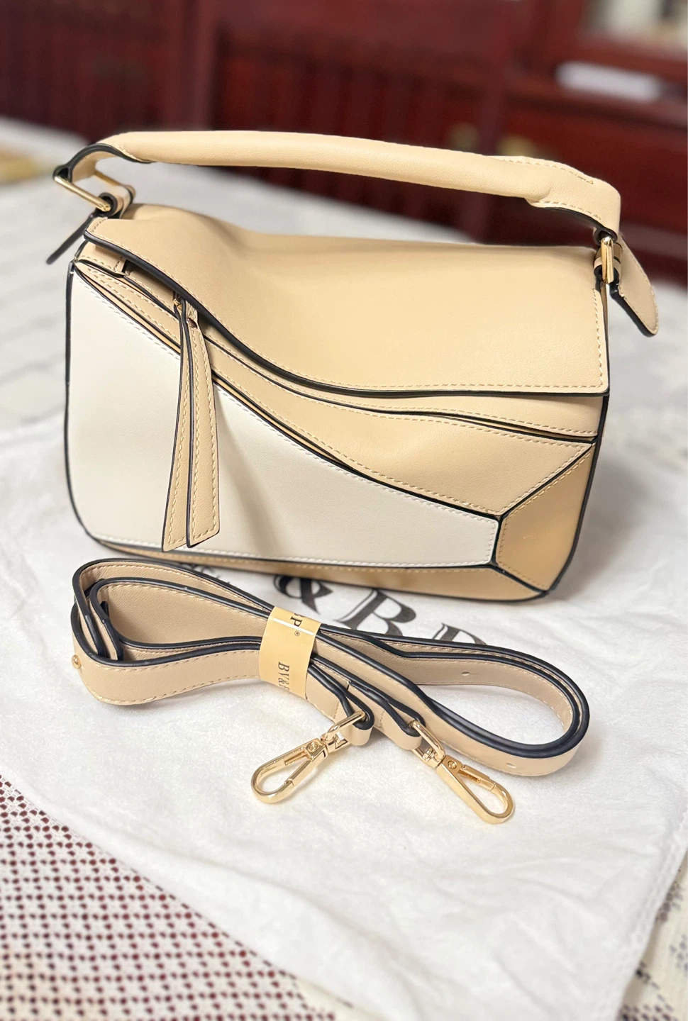 Inspired by Puzzle Bag – New Beige Crossbody Bag