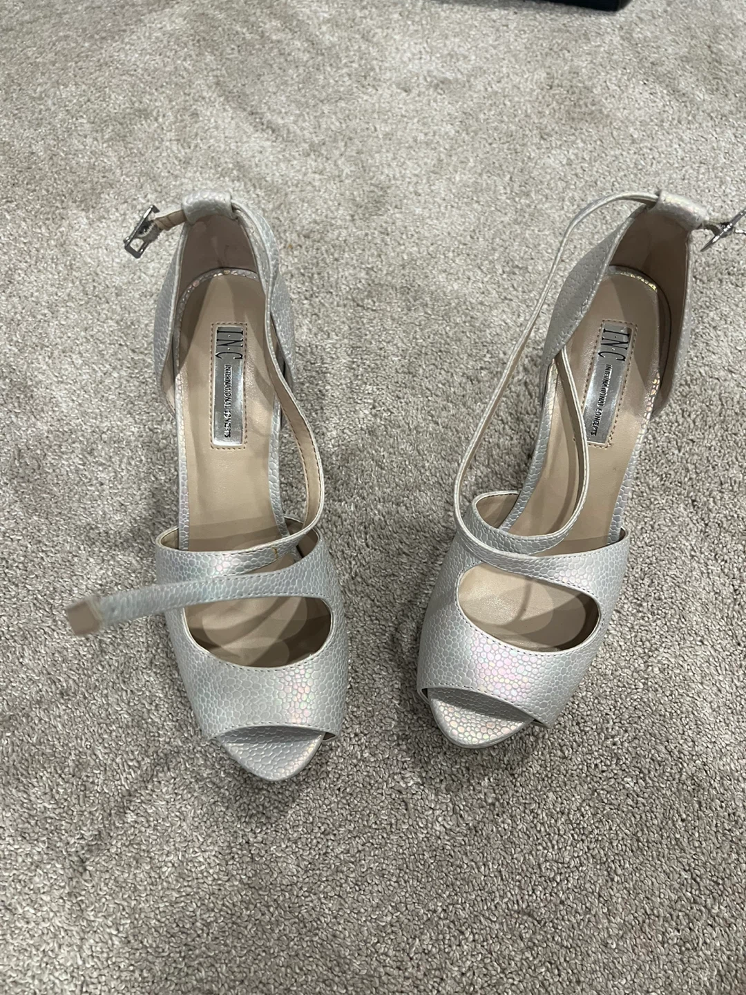 INC International Concepts Silver Heels