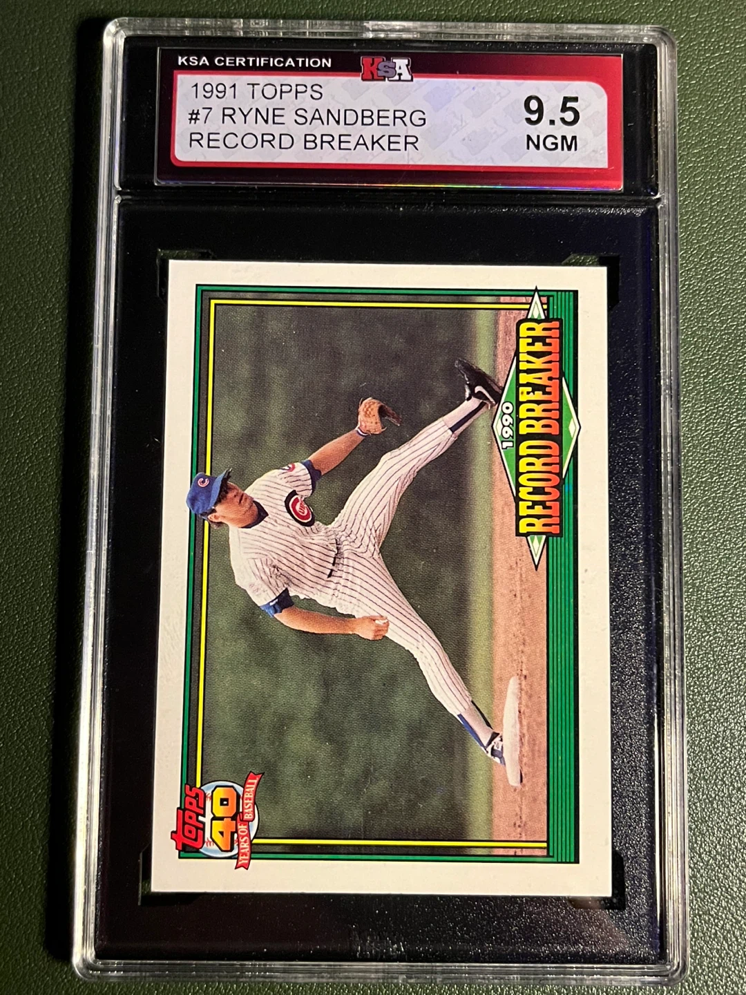 1991 Topps Ryne Sandberg #7 Record Breaker Card