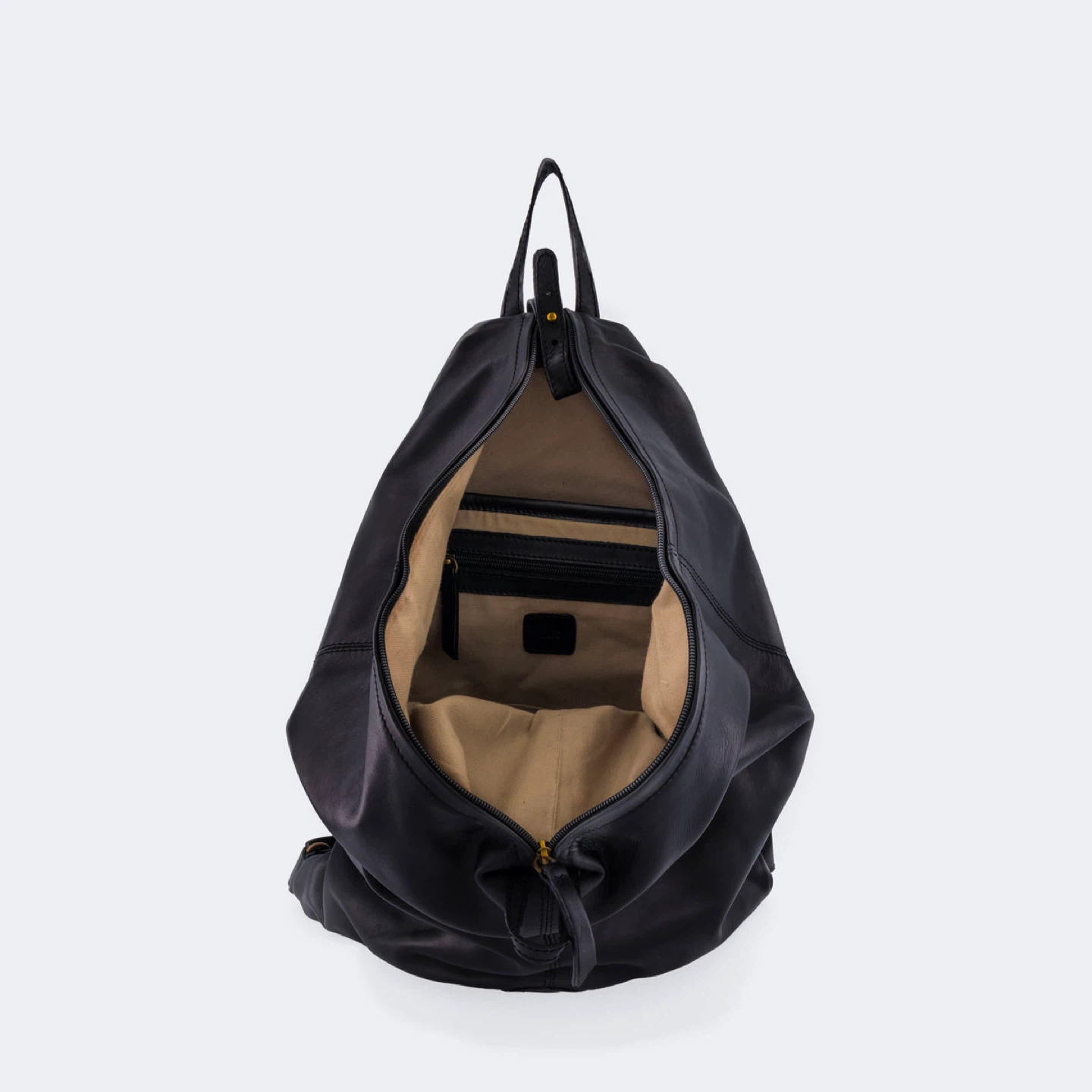 Gaela Tulum Black Leather Backpack - Minimalist Everyday Bag - photo 2