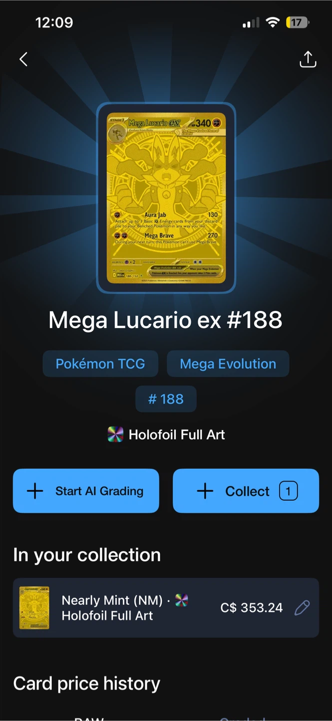 Mega Lucario ex #188 Pokémon TCG Card - photo 3