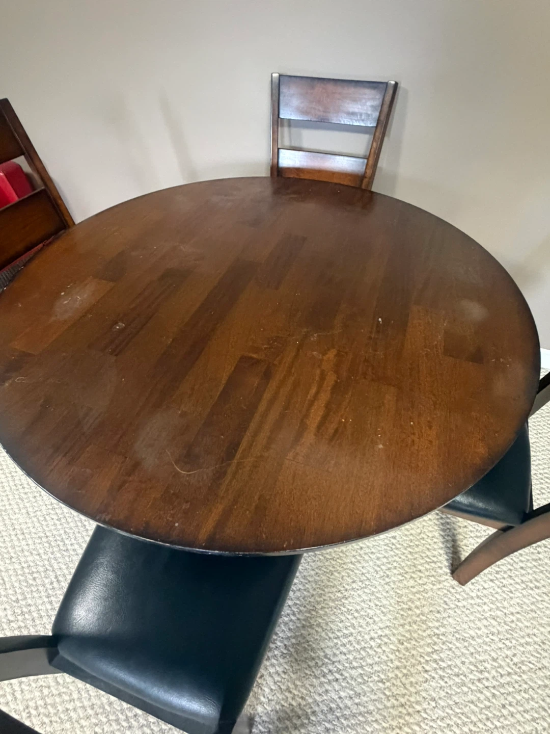 Round Wood Dining Table with 4 Chairs - photo 3