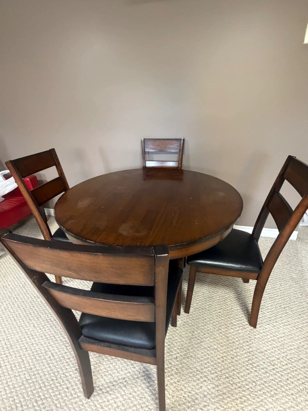 Round Wood Dining Table with 4 Chairs - photo 2