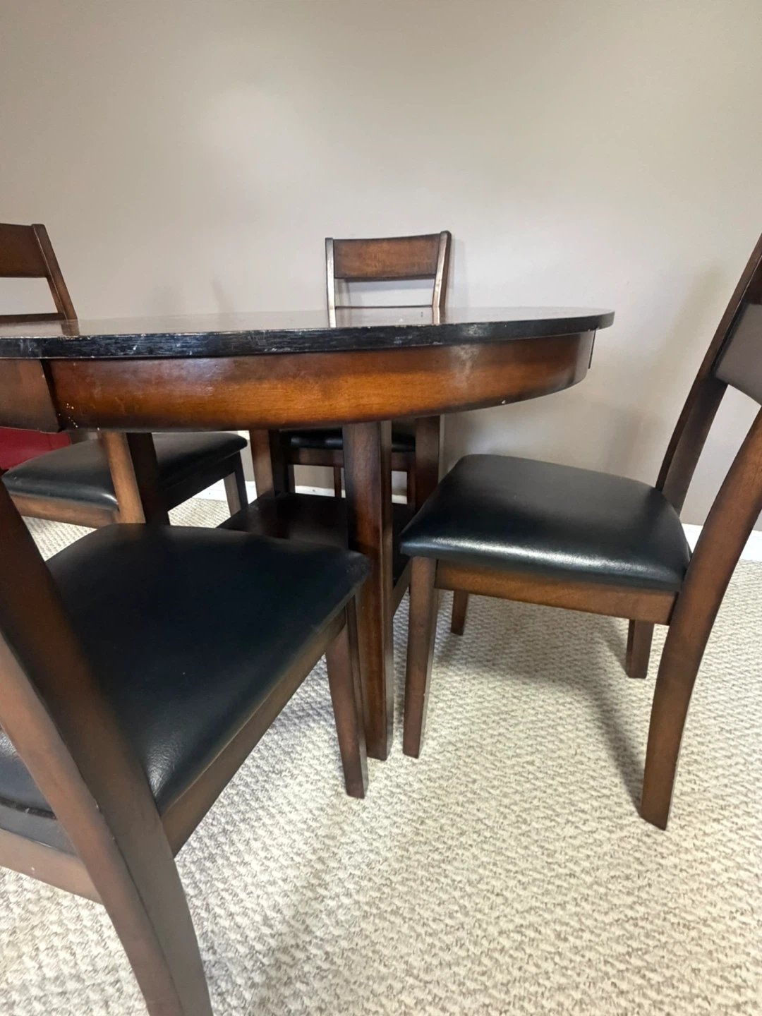 Round Wood Dining Table with 4 Chairs - photo 4