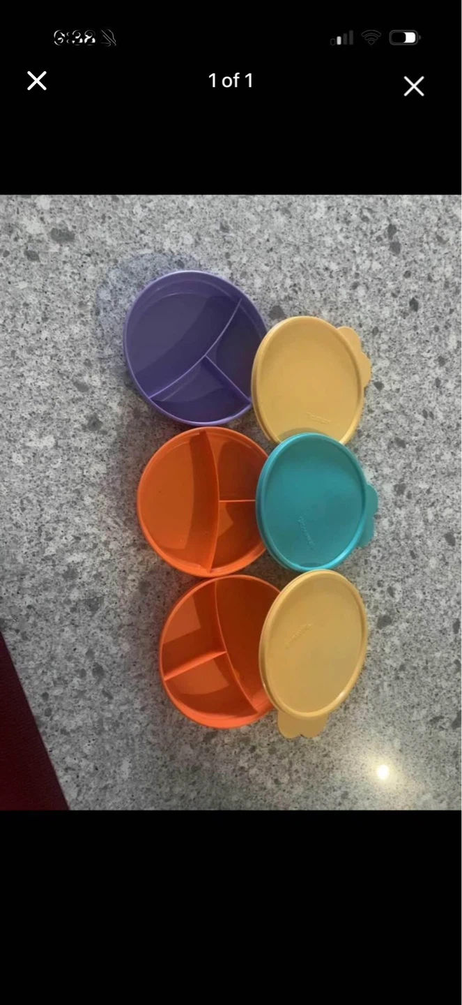 Tupperware Divided Plates with Lids (Set of 3)