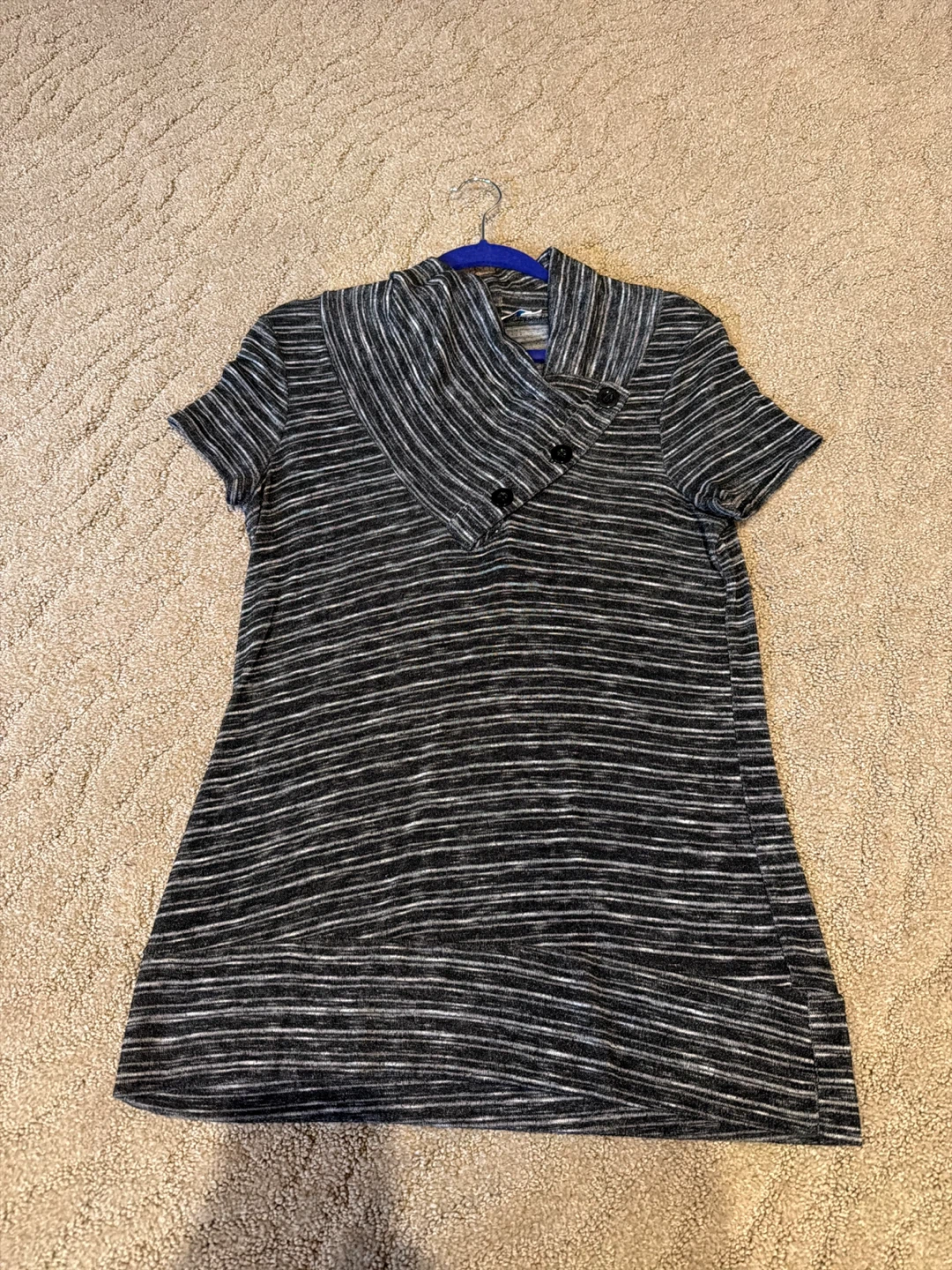 Women's Striped Cowl Neck Top