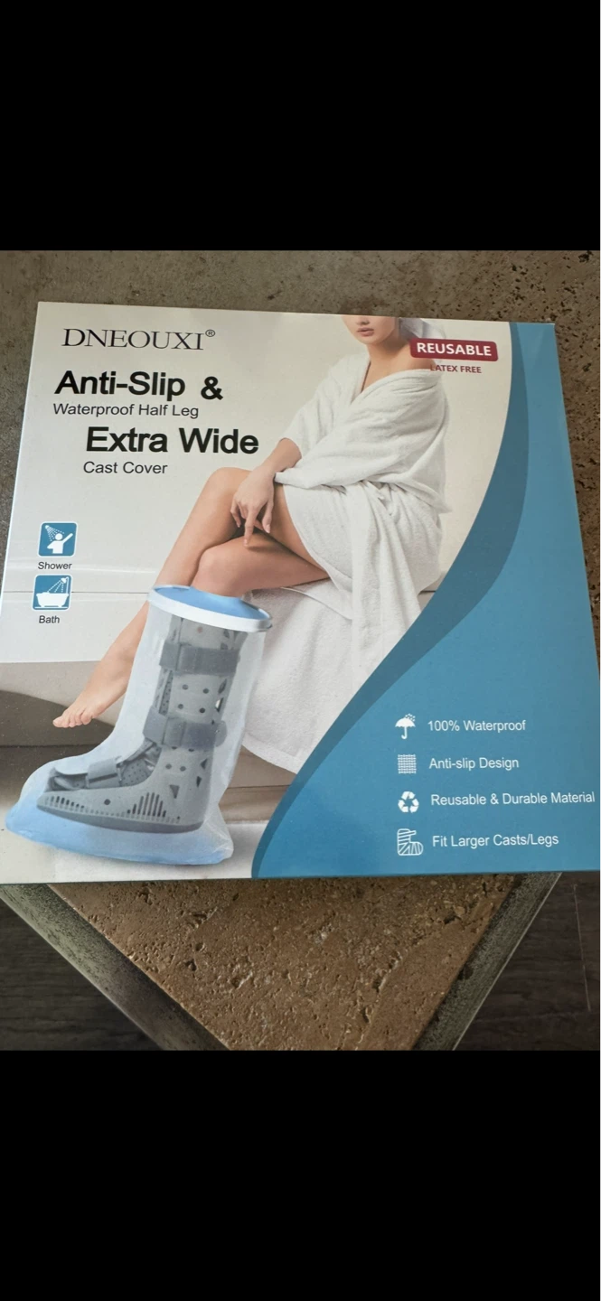 DNEOUXI Anti-Slip & Waterproof Half Leg Cast Cover - Extra Wide