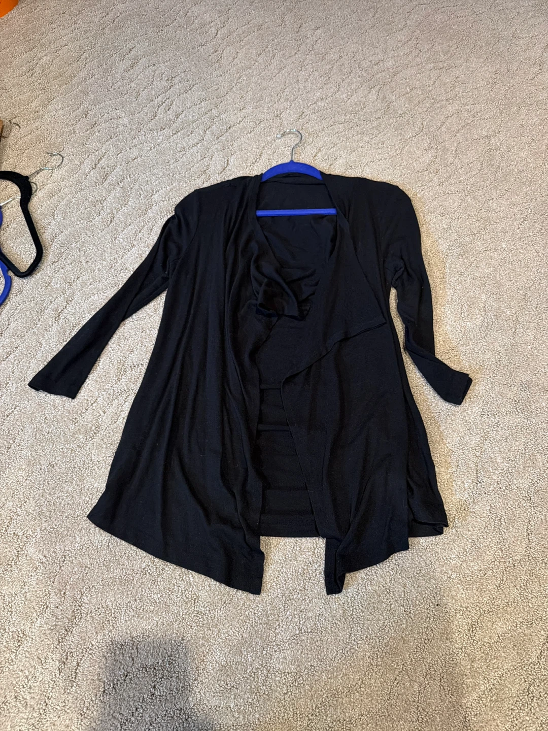 Black Open Front Cardigan