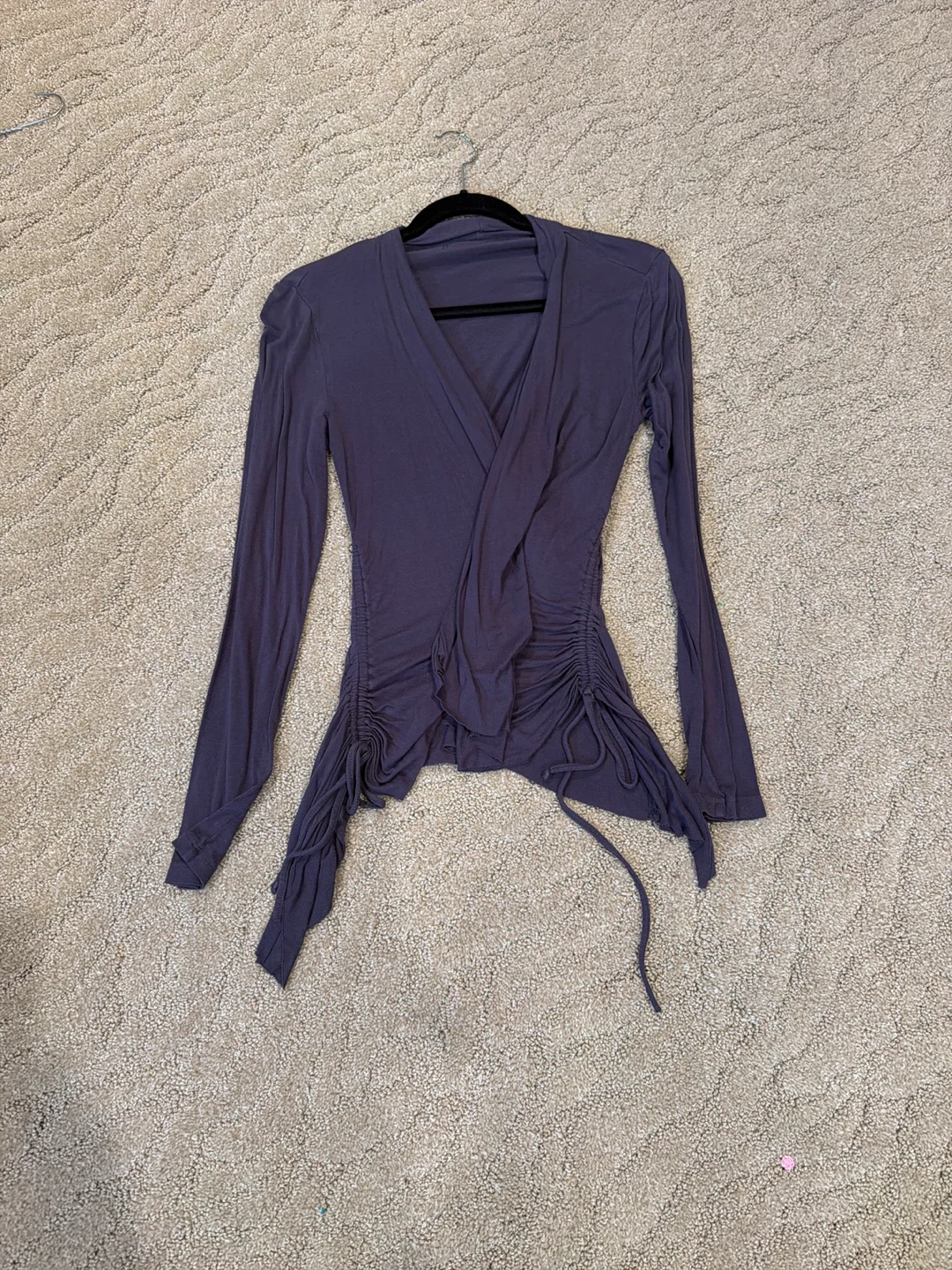 Purple Ruched Wrap Top