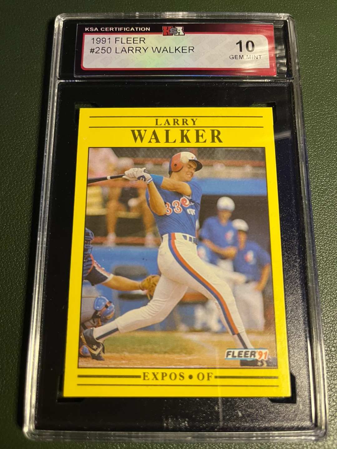 1991 Fleer Larry Walker #250 Baseball Card - Gem Mint 10