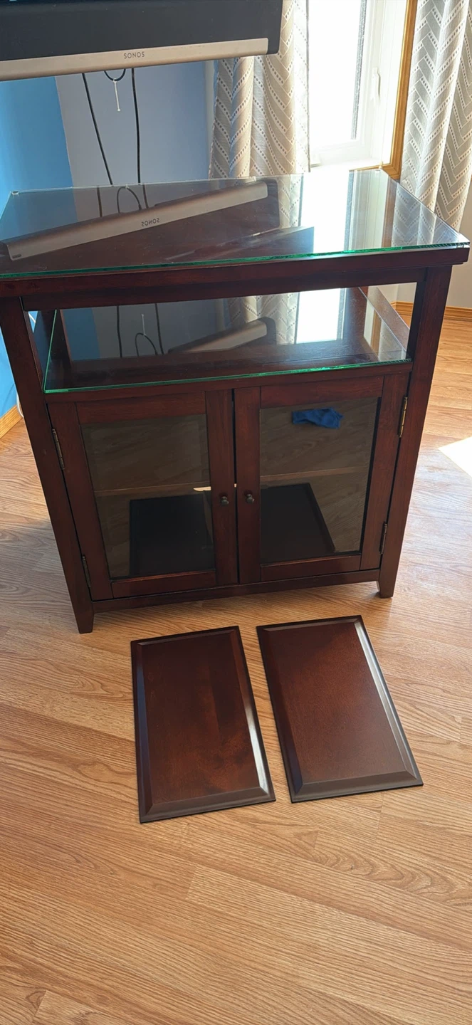 Wood and Glass Media Stand