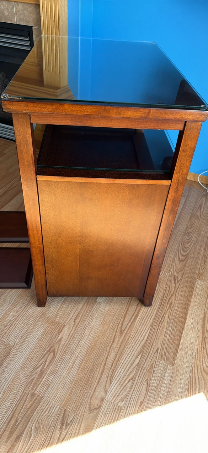 Wood and Glass Media Stand - photo 2