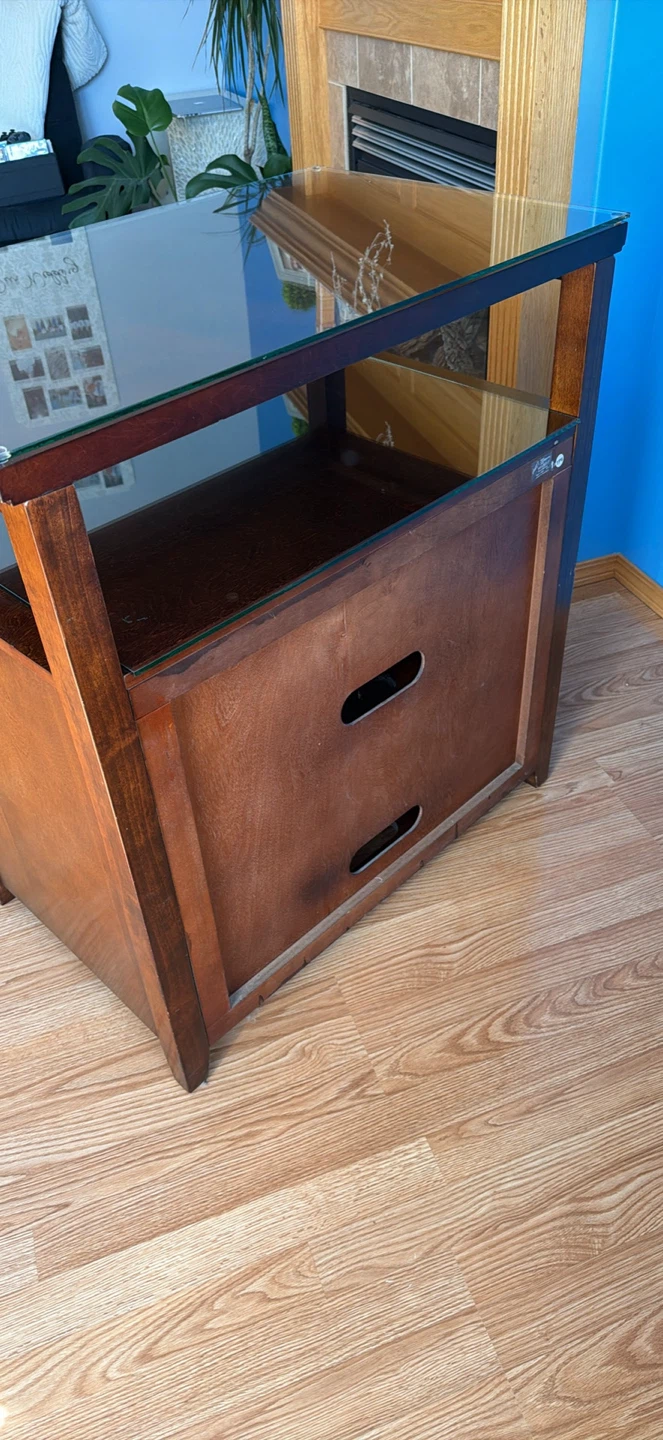 Wood and Glass Media Stand - photo 4