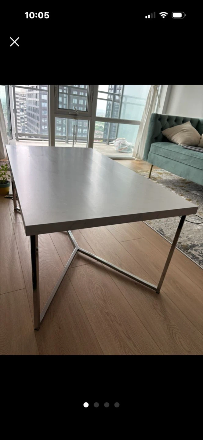 Faux Marble Top Coffee Table with Chrome Base