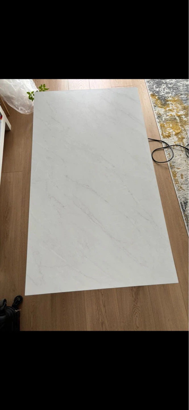 Faux Marble Top Coffee Table with Chrome Base - photo 2