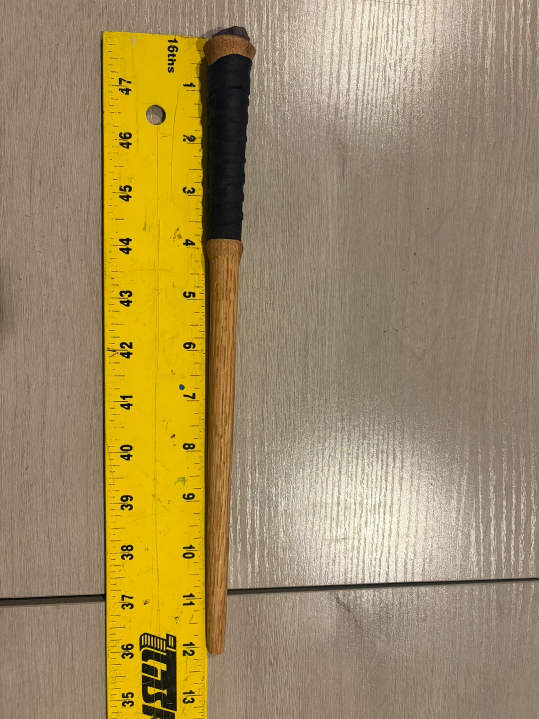 Oak wand leather handle