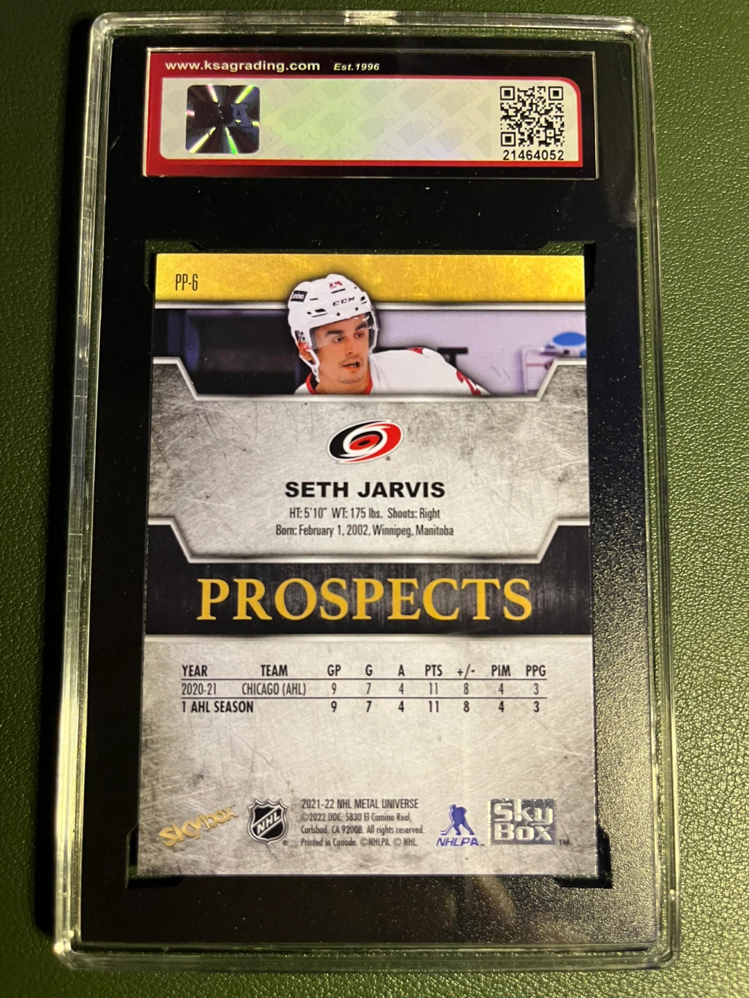 2021-22 Metal Universe Seth Jarvis RC Sapphire6 KSA 10 - photo 2