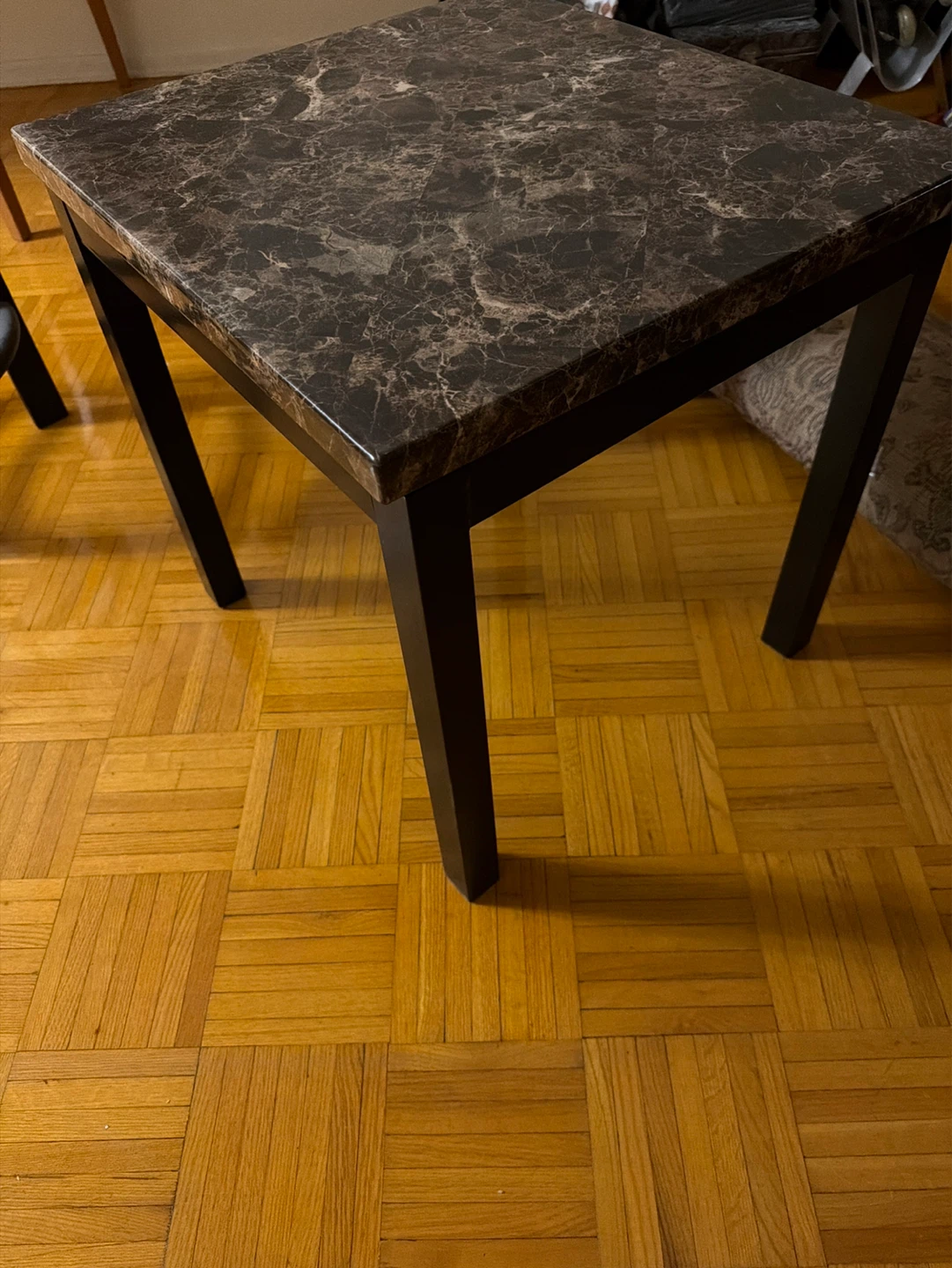 Square faux Marble Top Side Table - photo 2