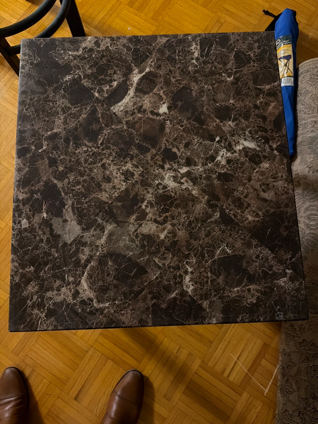 Square faux Marble Top Side Table - photo 3