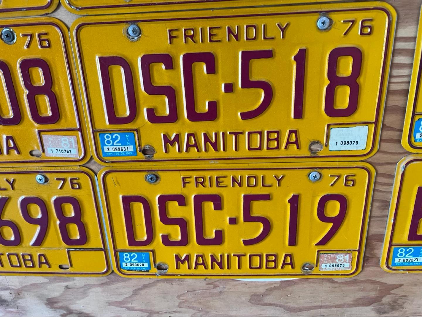 2-1976 Manitoba License Plates