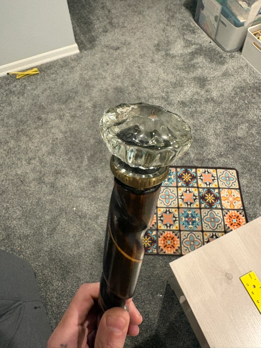 Decorative Walking Cane with Crystal glass Knob