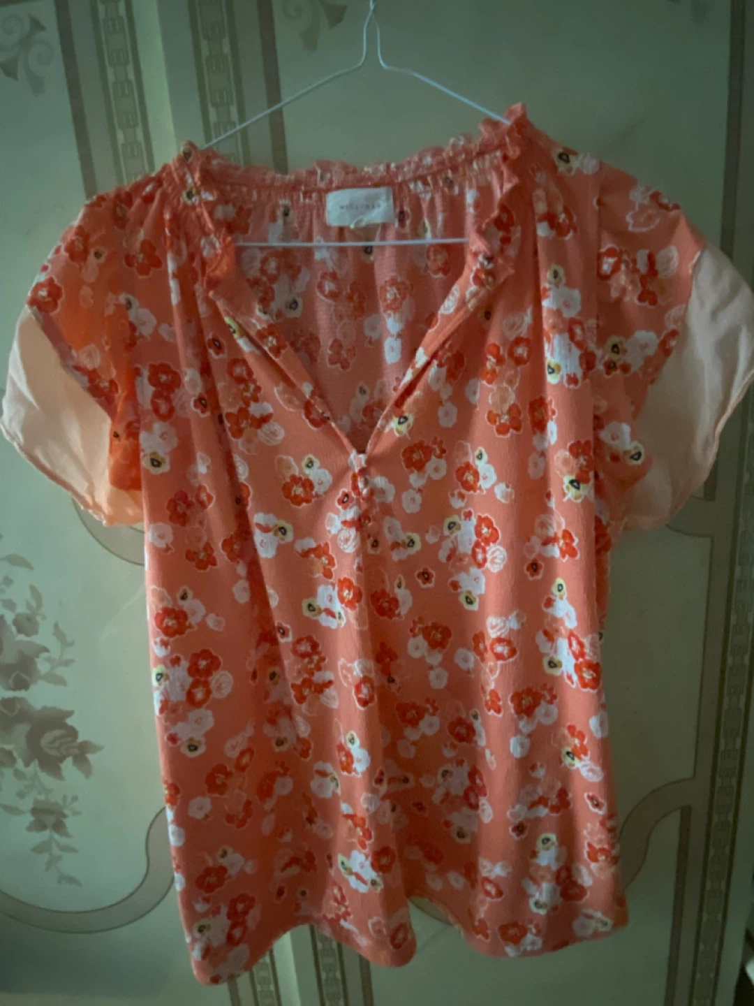 Orange floral print blouse🌱 - photo 3