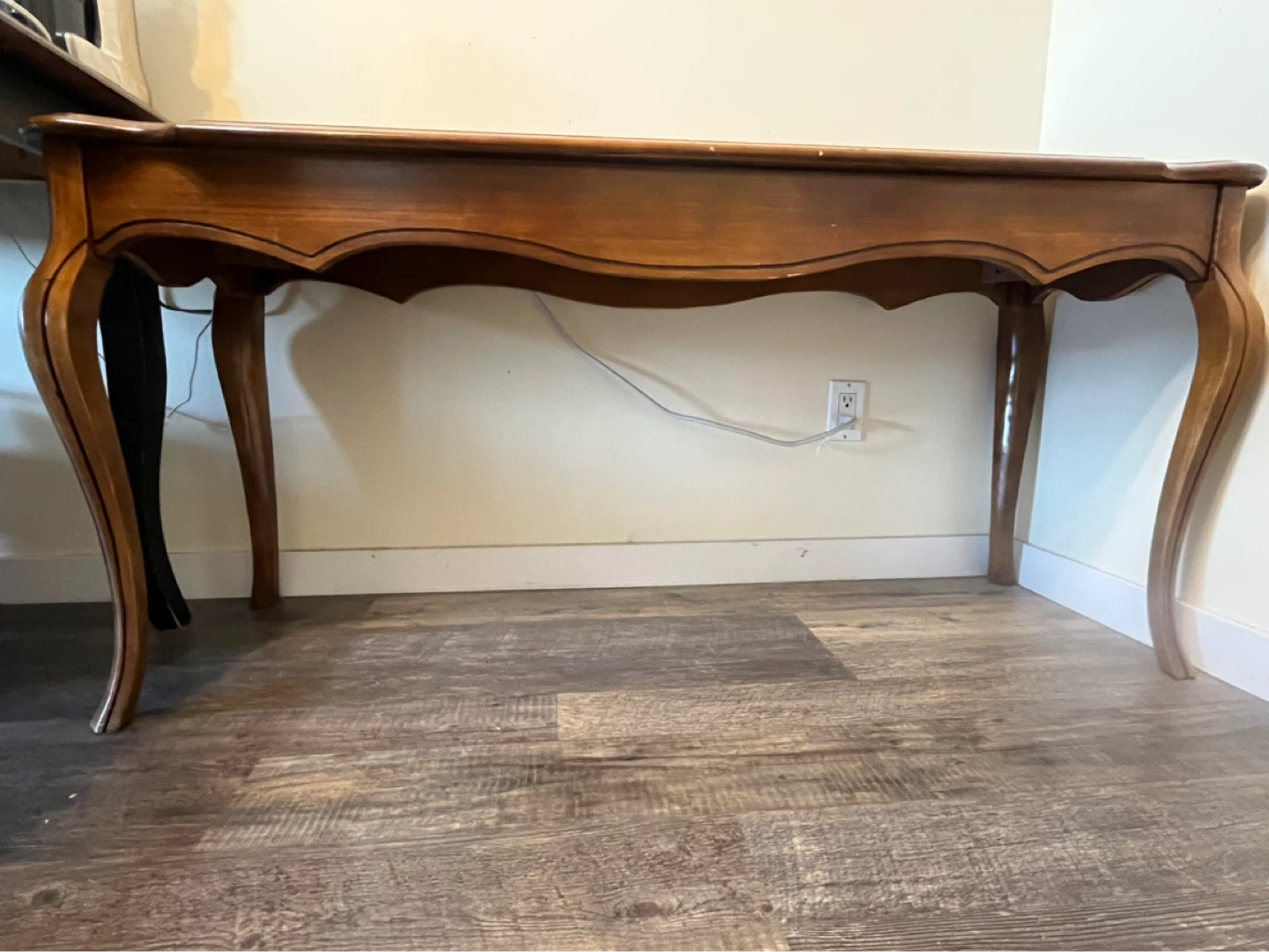 Wooden Console Table with Cabriole Legs