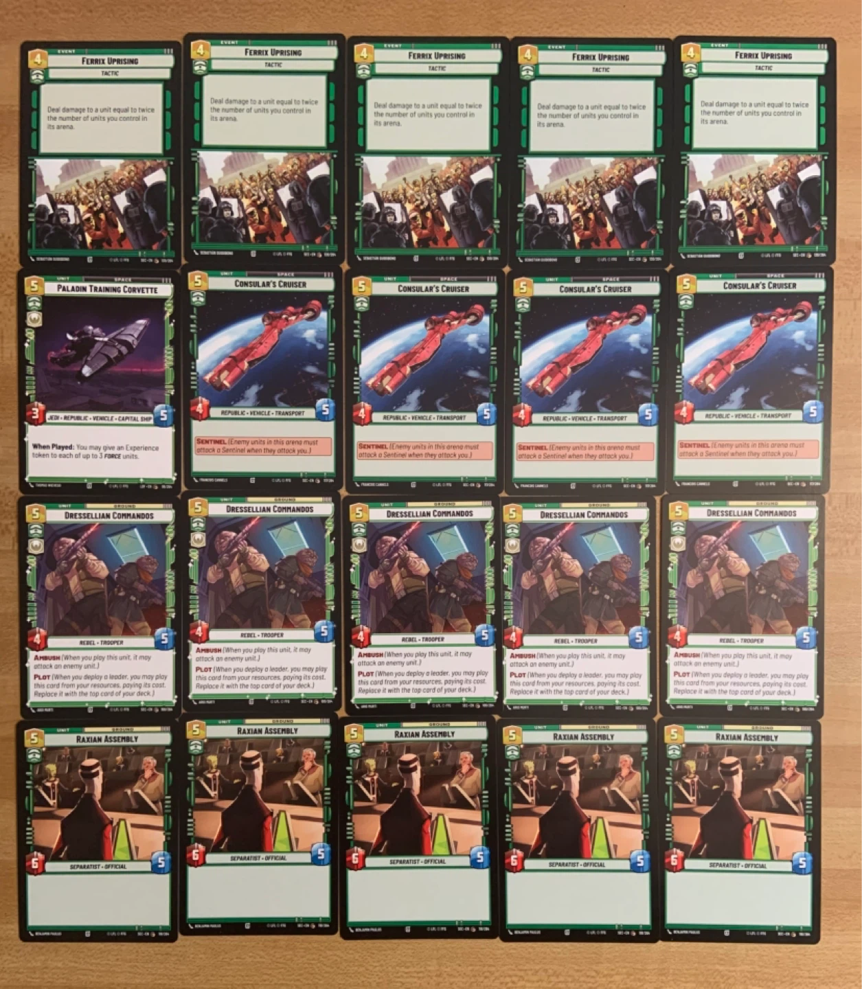 Common Card Lot Star Wars Unlimited Near Mint
