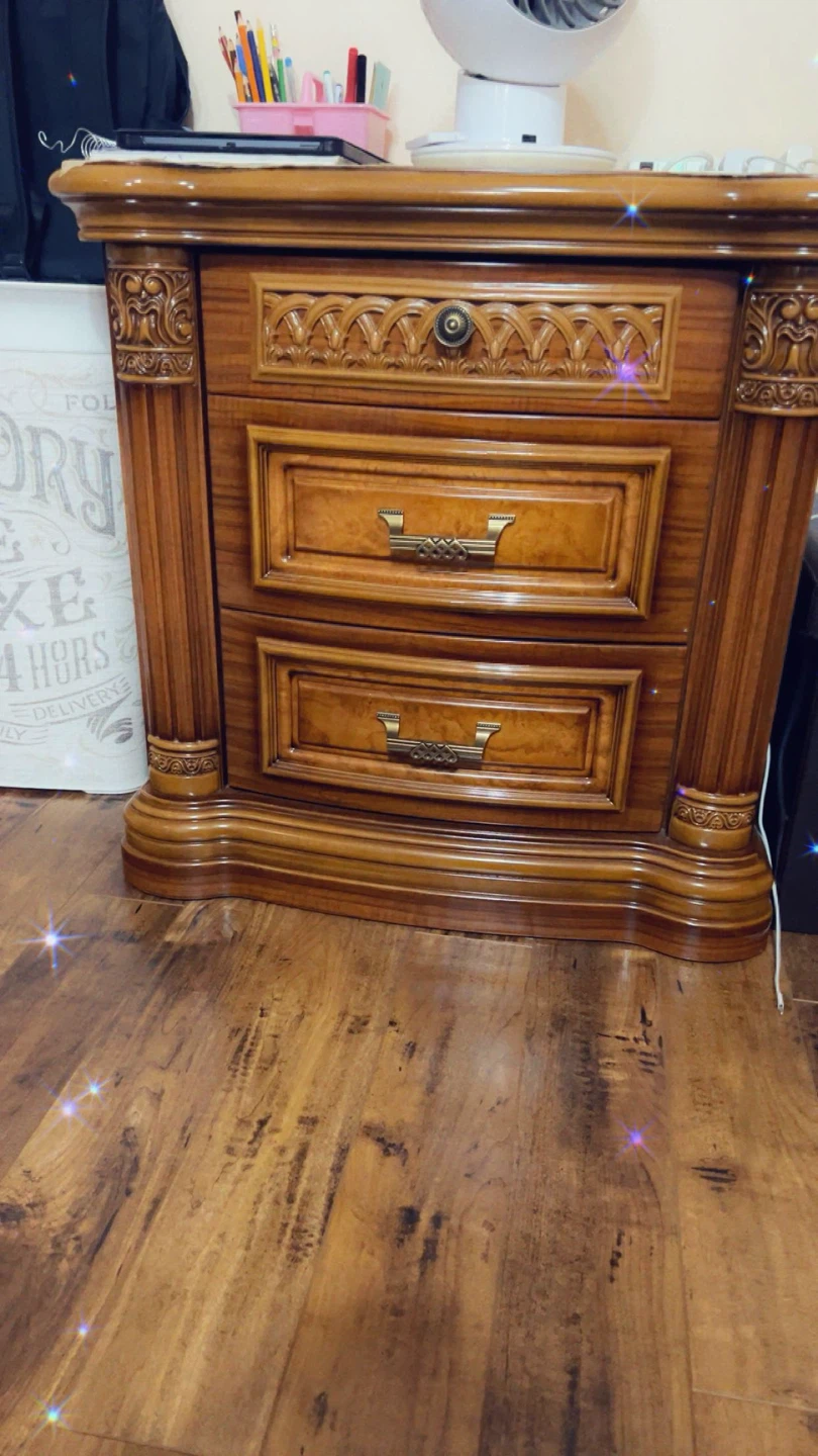 Wooden Bedroom Set - Headboard, Dresser with Mirror, Nightstand - photo 4