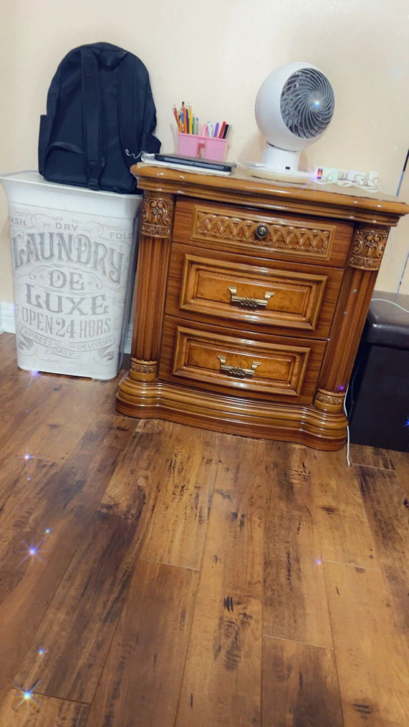 Wooden Bedroom Set - Headboard, Dresser with Mirror, Nightstand - photo 3