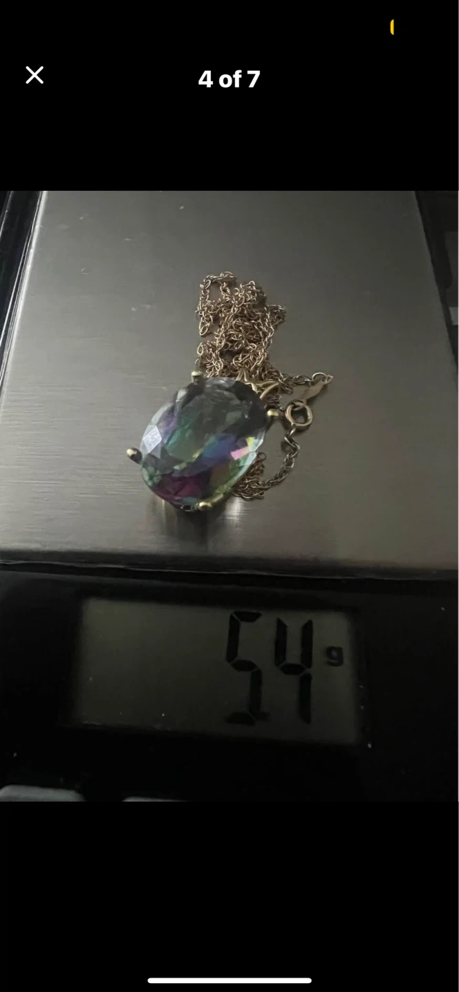 14 k Gold mystic topaz Pendant Necklace & Earrings Set - photo 5