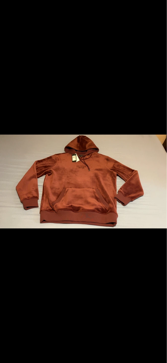 Guess Burgundy Velour Hoodie