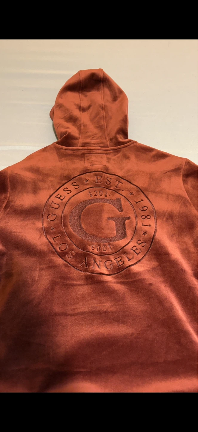Guess Burgundy Velour Hoodie - photo 3