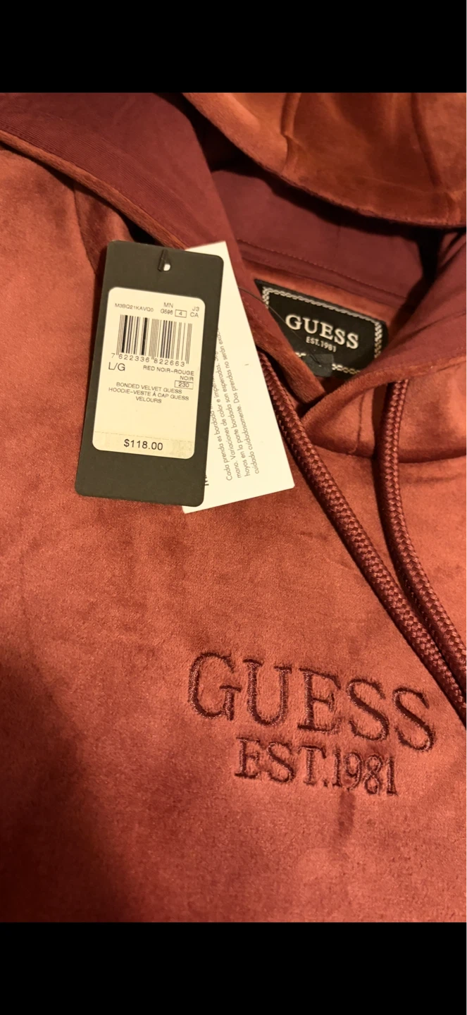 Guess Burgundy Velour Hoodie - photo 2
