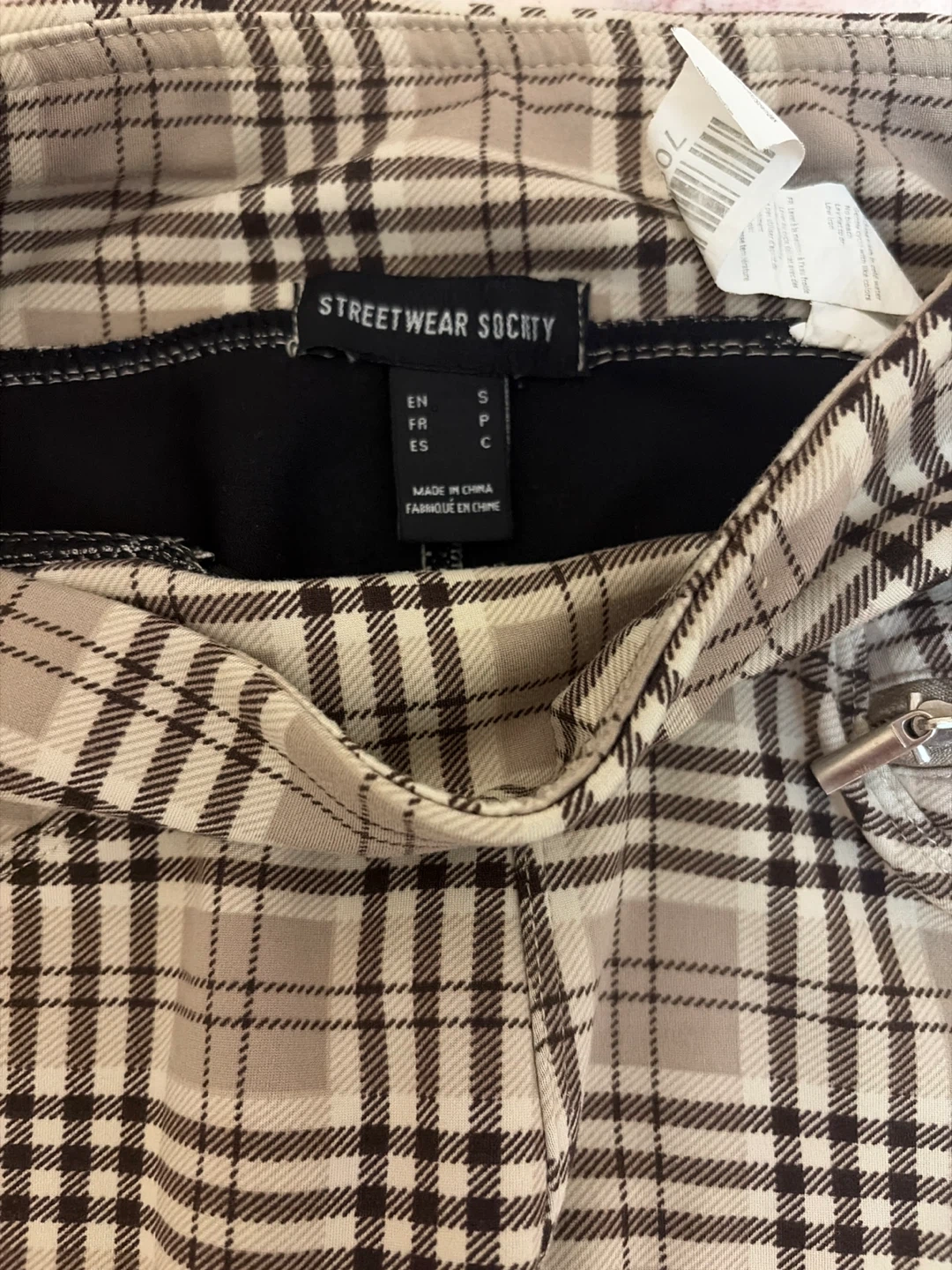 Plaid Beige Pants S - photo 3