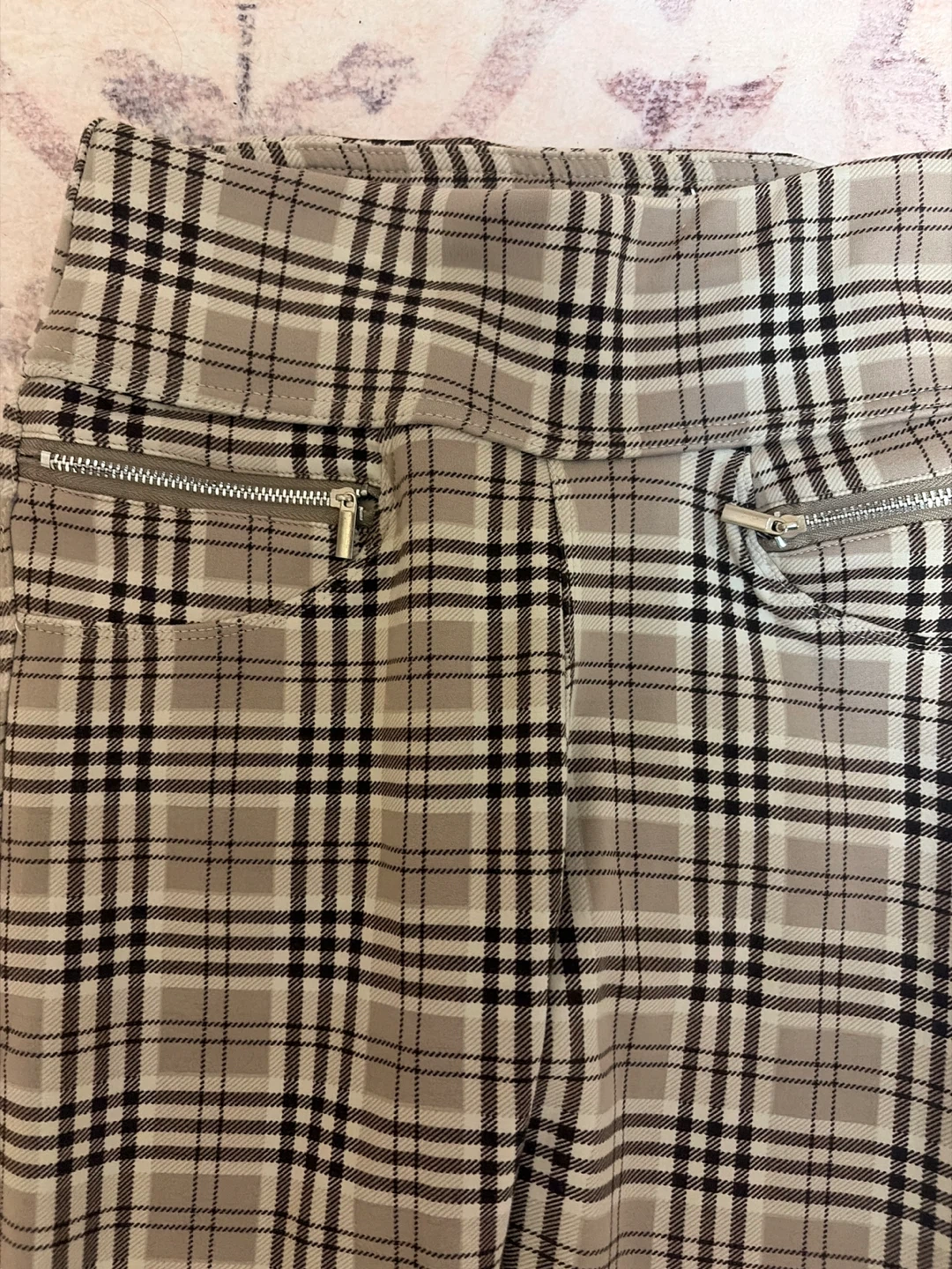 Plaid Beige Pants S - photo 2