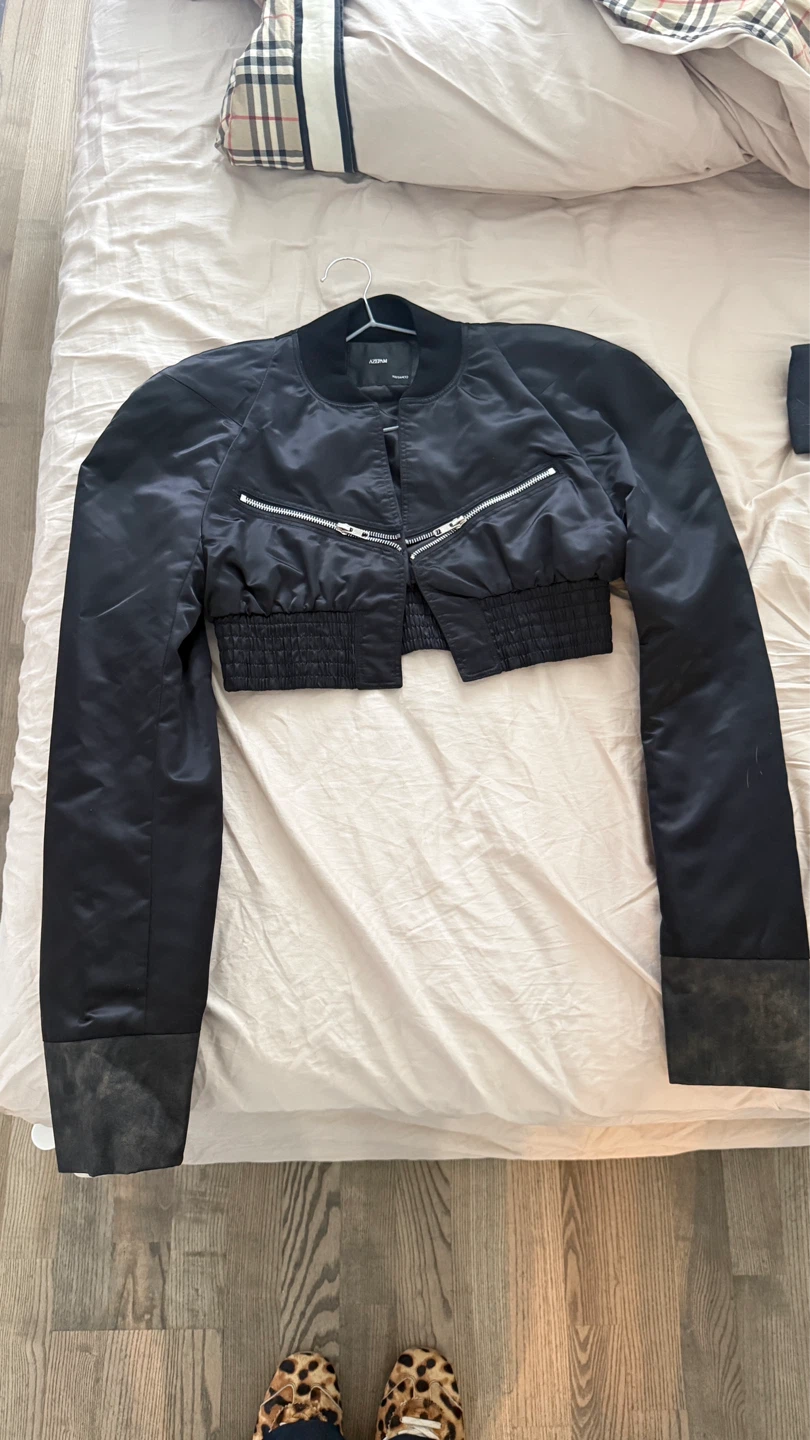 New with Tags AZEPAM Cropped Bomber Jacket - photo 2