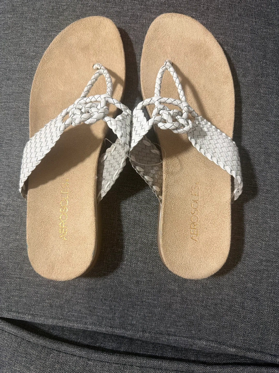 Aerosoles Women's DISCRETION Thong Sandals White Size 8