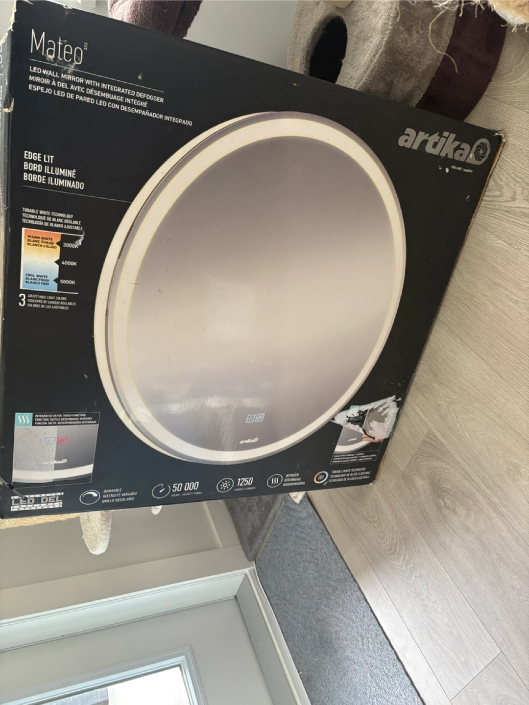 Artika Mateo LED Wall Mirror with Integrated Defogger