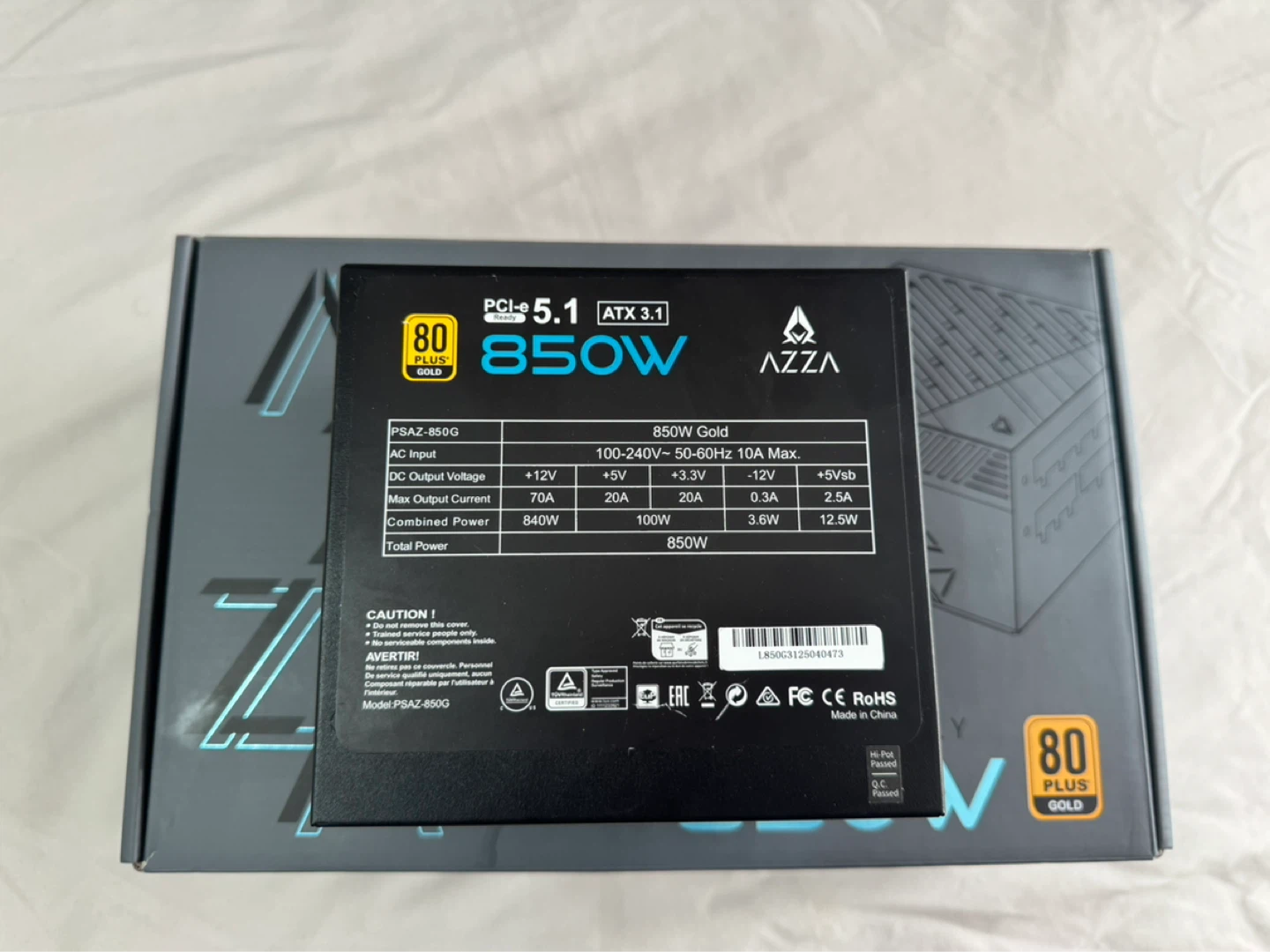 AZZA PSAZ-850G 850W 80+ Gold PSU | Brand New Open Box - photo 3
