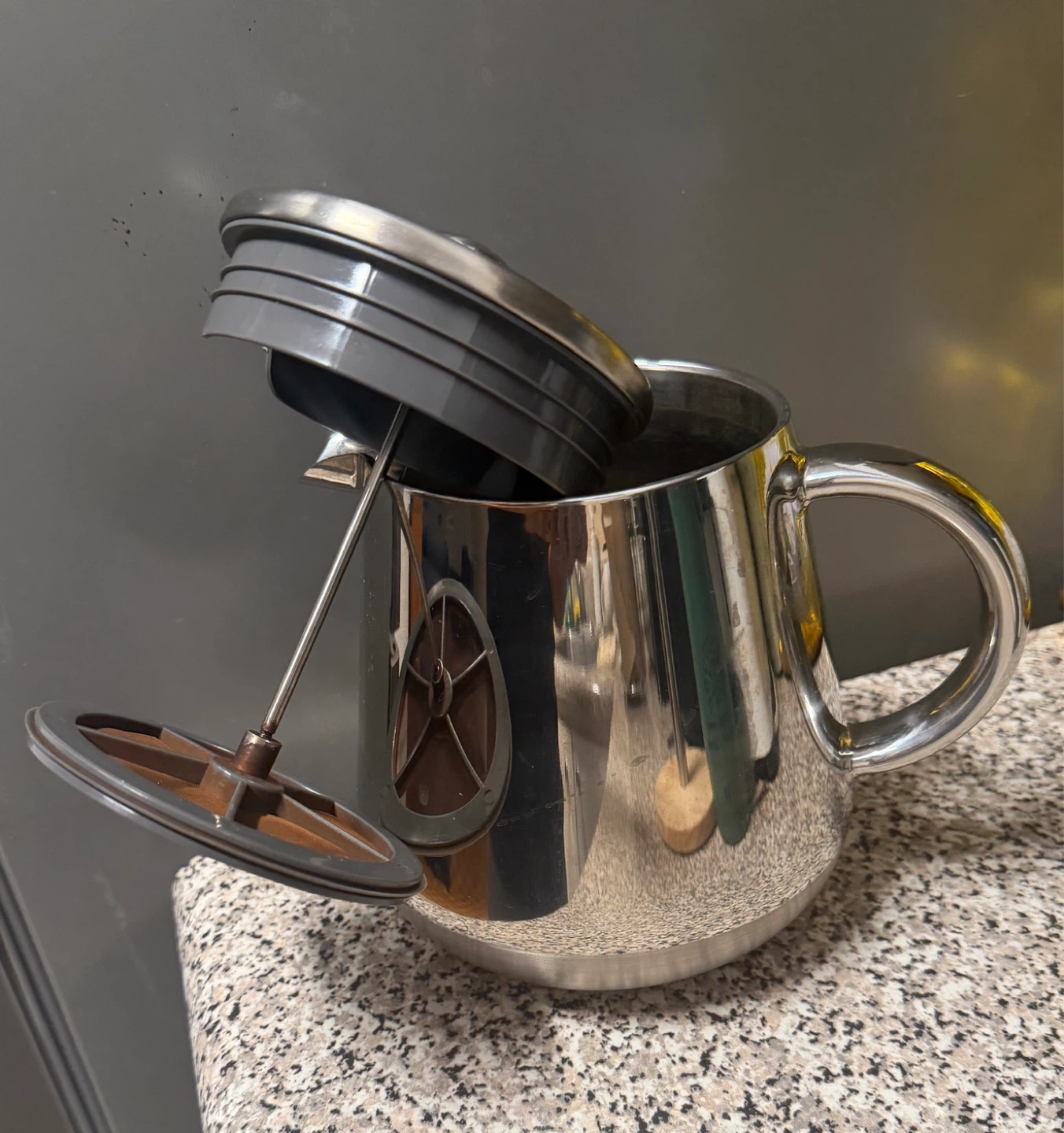 Stainless Steel French Press Coffee Maker - Vintage - photo 2