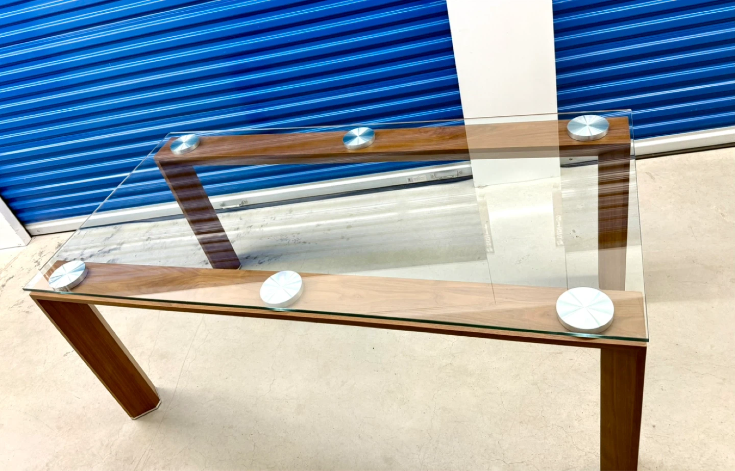 Walnut Dining Table Glass/ Wood 6 person - photo 5