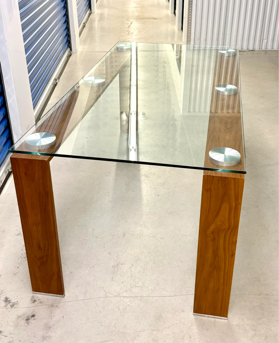 Walnut Dining Table Glass/ Wood 6 person - photo 4