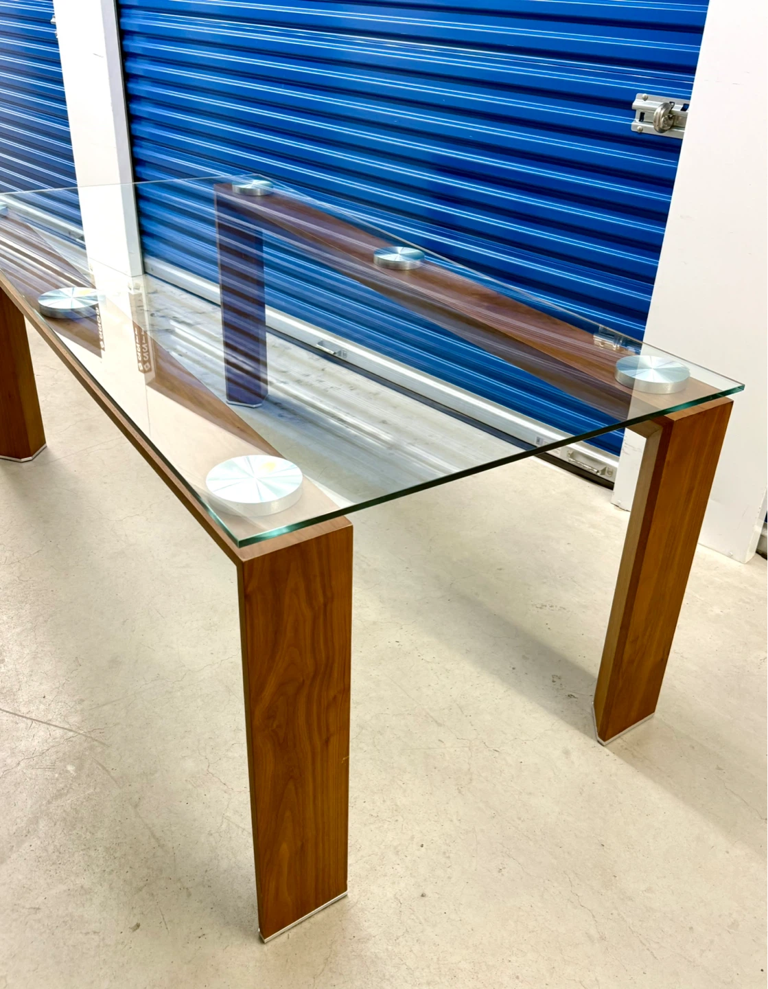 Walnut Dining Table Glass/ Wood 6 person - photo 3