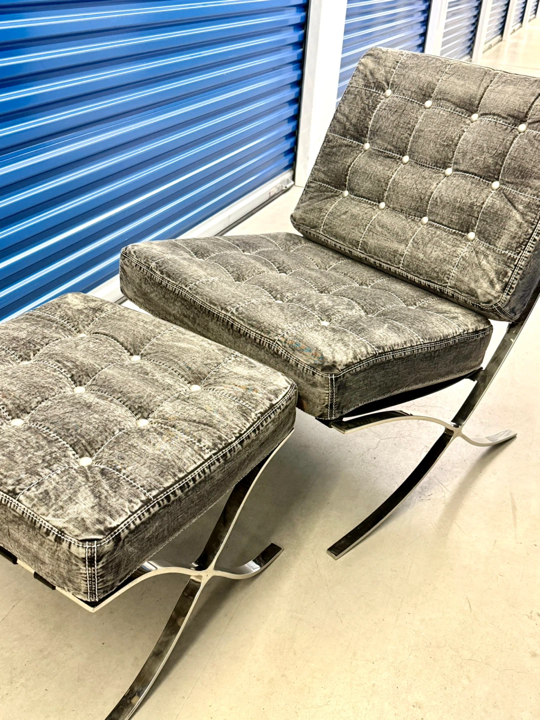 Modern Lounge ArmChair Ottoman Jeans - photo 3