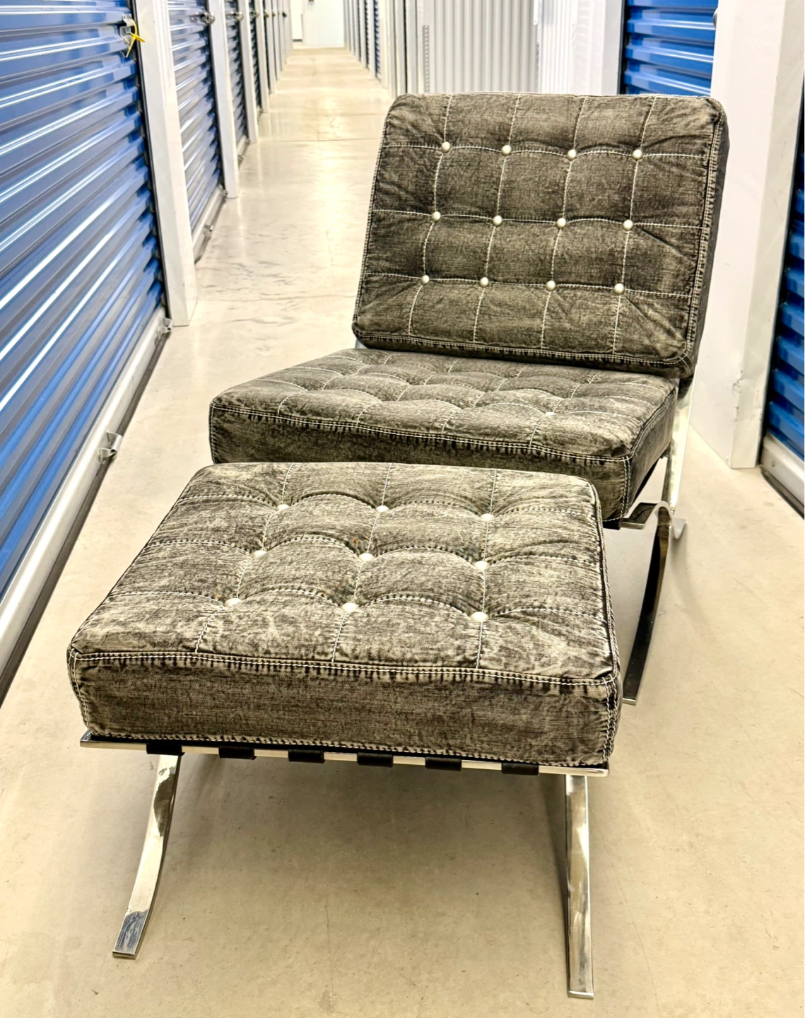 Modern Lounge ArmChair Ottoman Jeans - photo 2