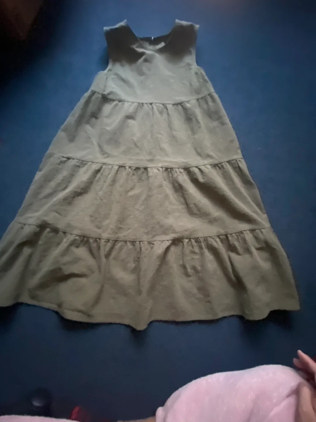 🌱Olive Green Tiered Maxi Dress - Size Medium
